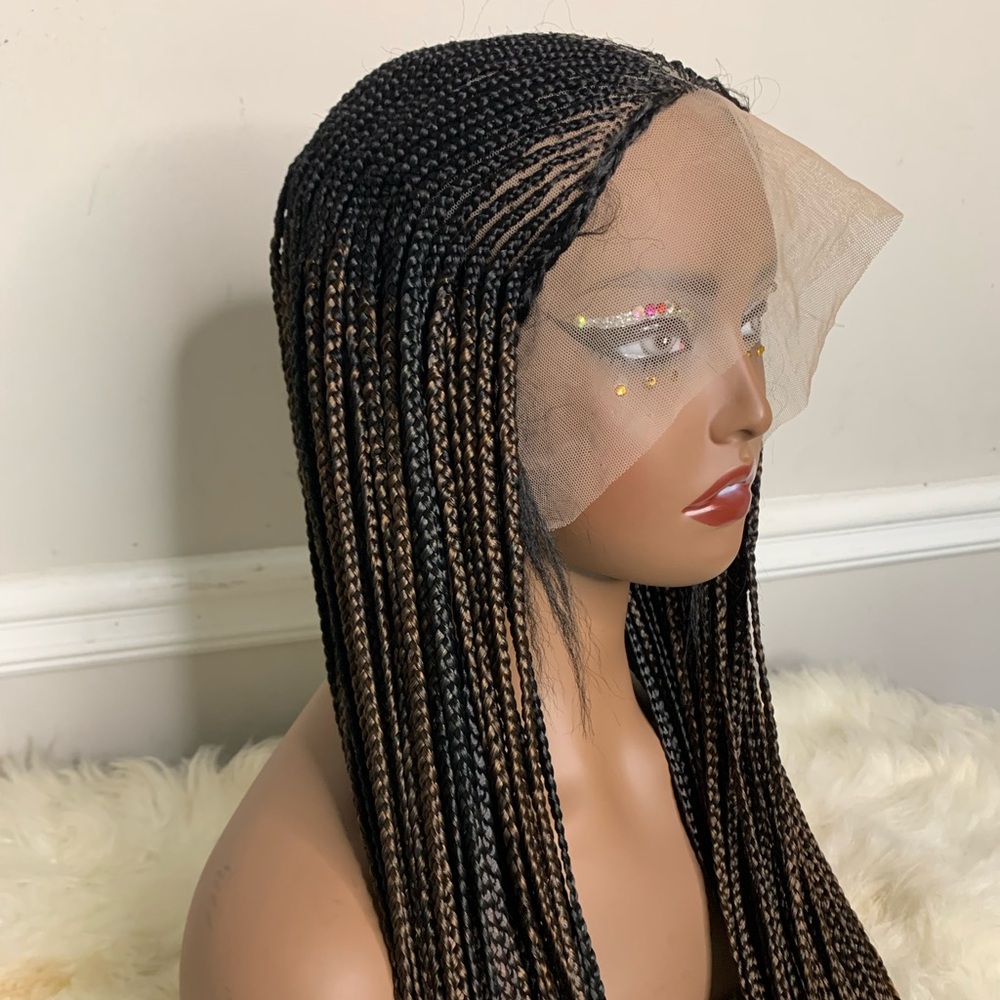 Elegant Black and Brown Braided Wig